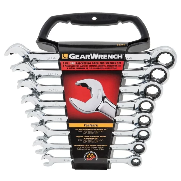 Gearwrench 12 Piece Metric Ratcheting Open End Combination Spanner Set with  BONUS 85597BW – Autotech Tools