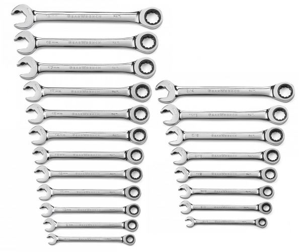Gearwrench 12 Piece Metric Ratcheting Open End Combination Spanner Set with  BONUS 85597BW – Autotech Tools