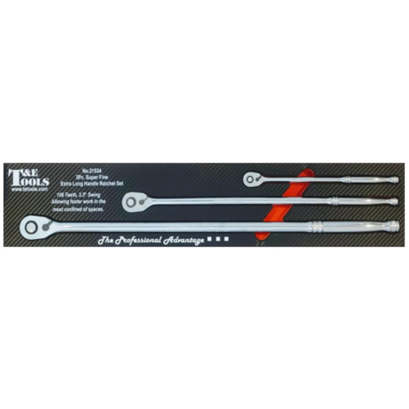 T&E Tools 1/2 Drive 630mm Flex Head Extra Long Handle Ratchet - 24585